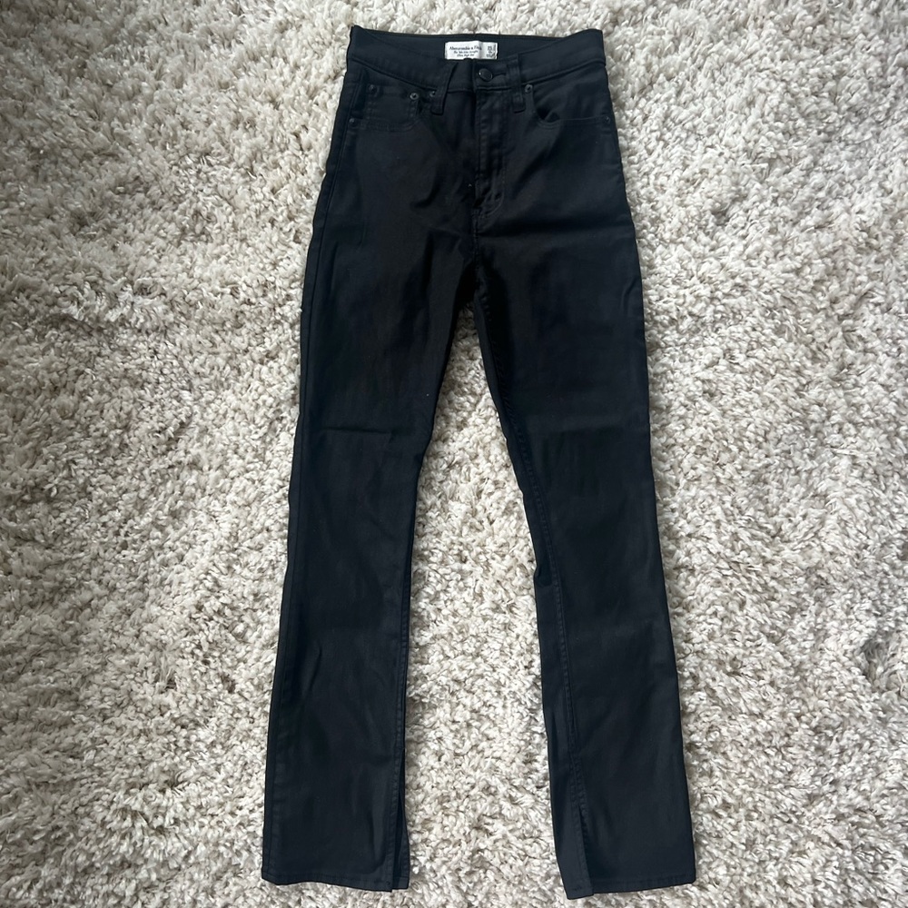 Abercrombie & Fitch black coated 90s Slim Straight Ultra High Rise